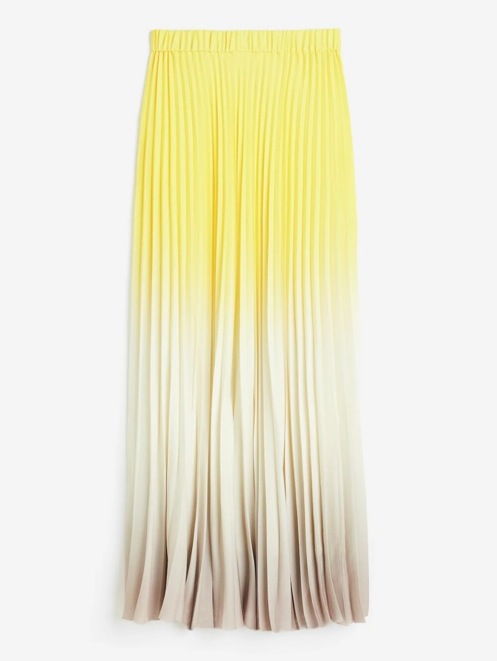 NWT H&M Ombre Pleated Maxi Skirt Yellow Size XL - Picture 11 of 13